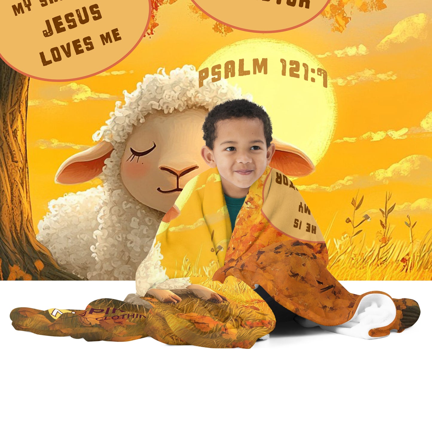 BABY SHEEP AT PEACE — Throw Blanket