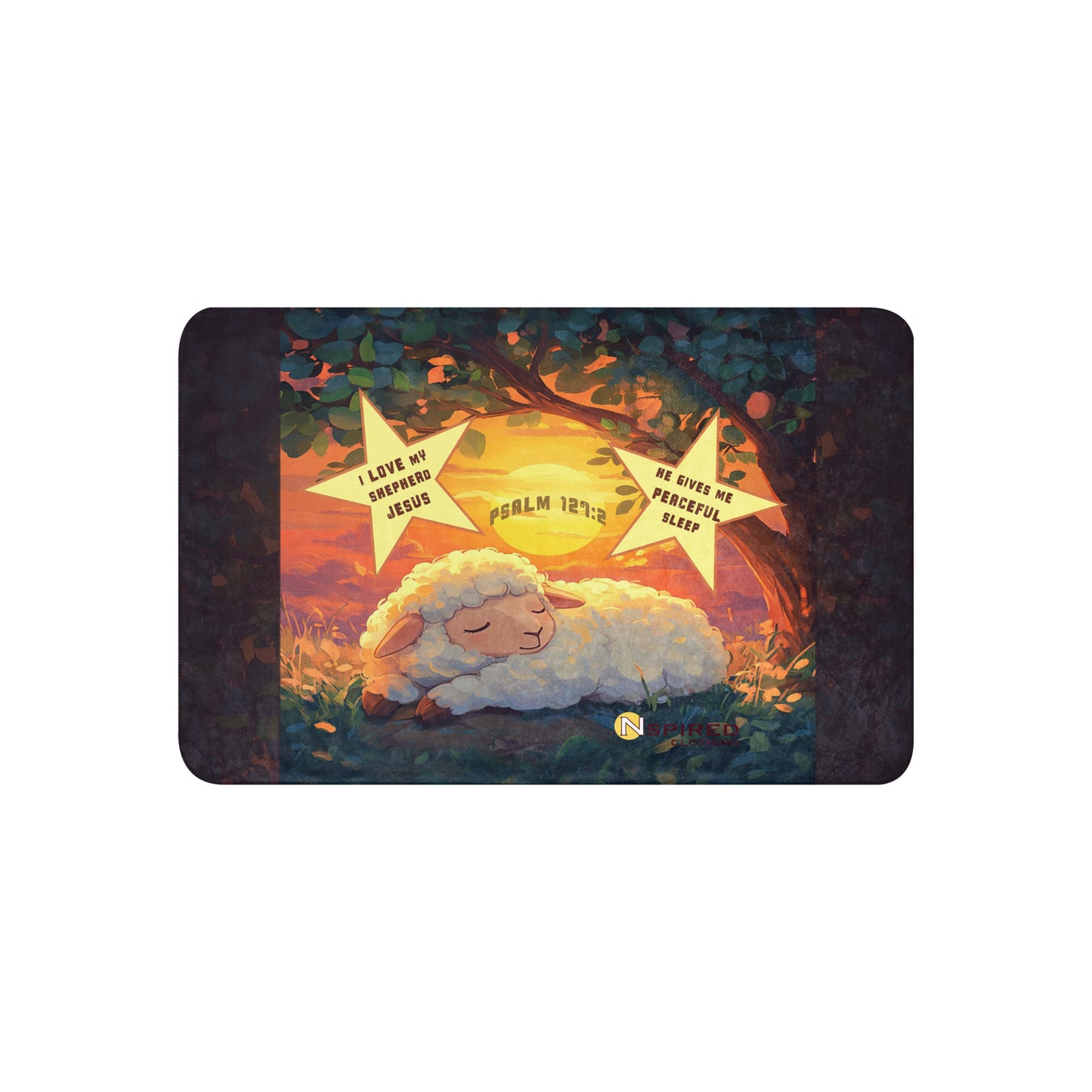 BABY SHEEP ASLEEP — Sherpa blanket