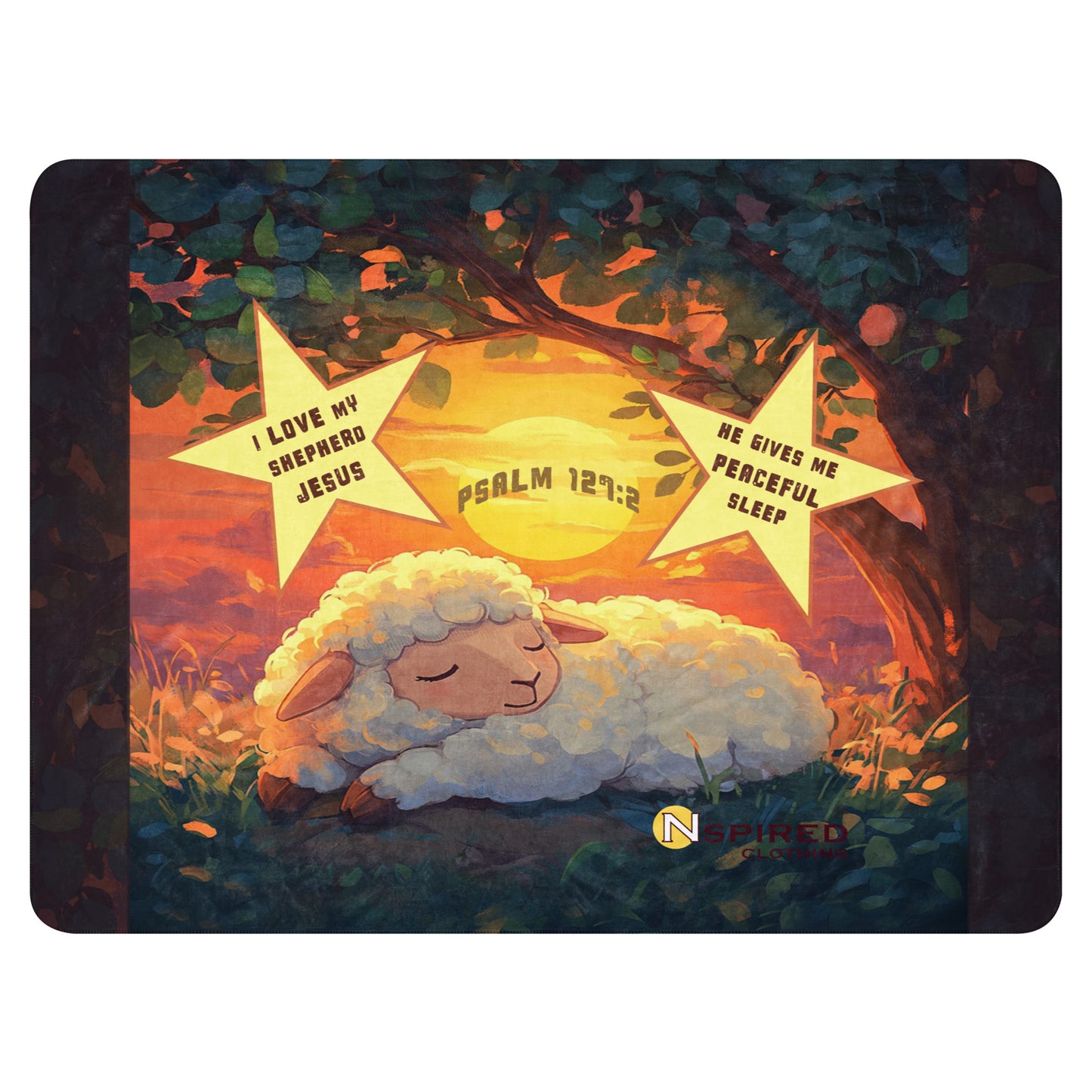 BABY SHEEP ASLEEP — Sherpa blanket