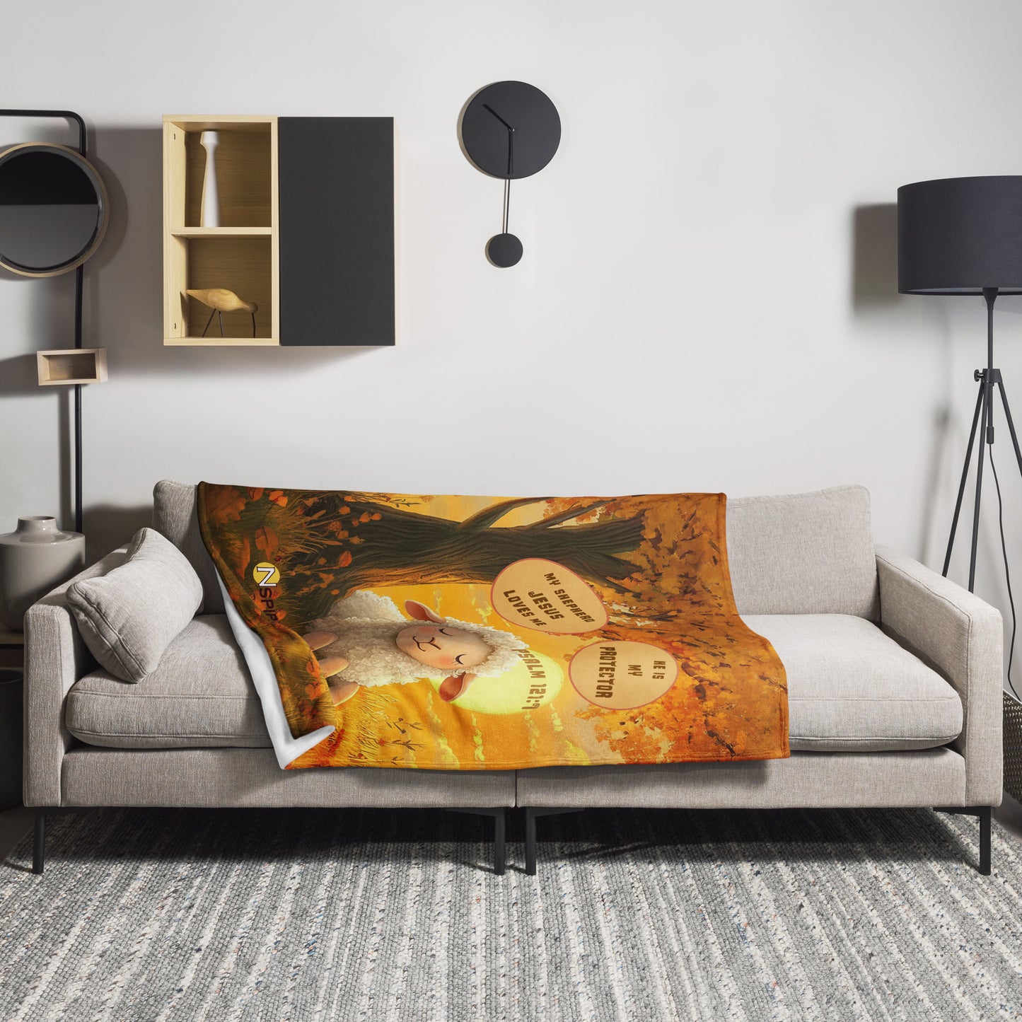 BABY SHEEP AT PEACE — Throw Blanket
